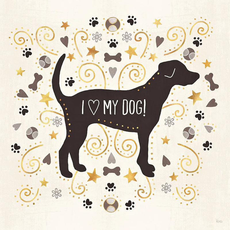 Otomi Dogs II Neutral by Veronique Charron. SKU 44046a. Archival Giclee Fine art print for wall decor.