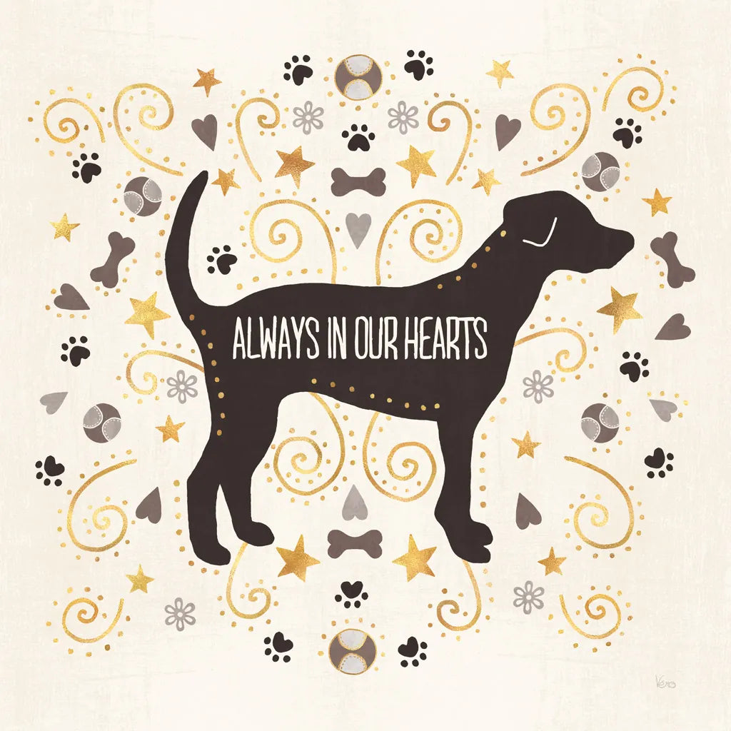 Otomi Dogs II Neutral Hearts by Veronique Charron. SKU 52513a. Archival Giclee Fine art print for wall decor.