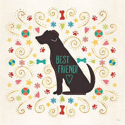 Otomi Dogs III by Veronique Charron. SKU 44029a. Archival Giclee Fine art print for wall decor.