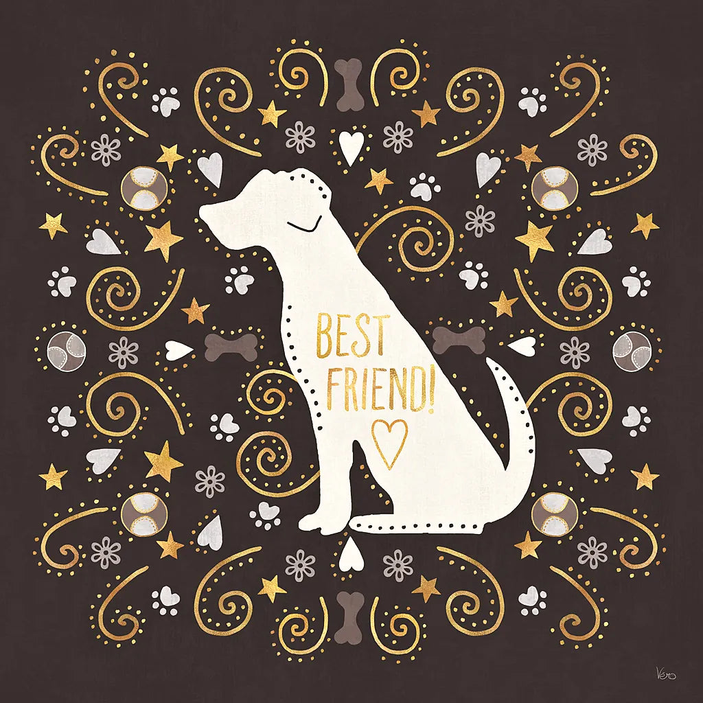 Otomi Dogs III Dark Neutral by Veronique Charron. SKU 44041a. Archival Giclee Fine art print for wall decor.