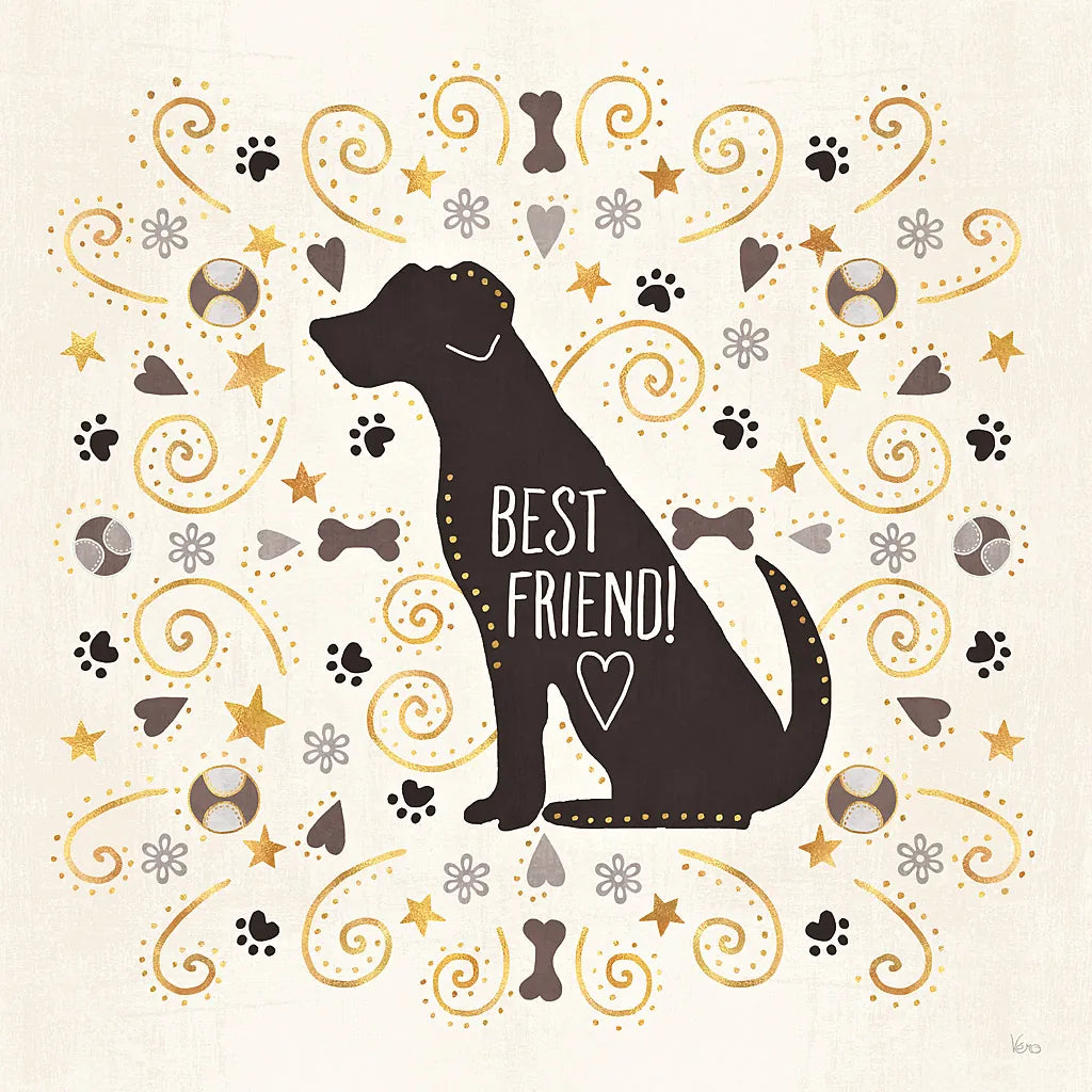 Otomi Dogs III Neutral by Veronique Charron. SKU 44047a. Archival Giclee Fine art print for wall decor.