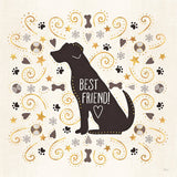 Otomi Dogs III Neutral by Veronique Charron. SKU 44047a. Archival Giclee Fine art print for wall decor.