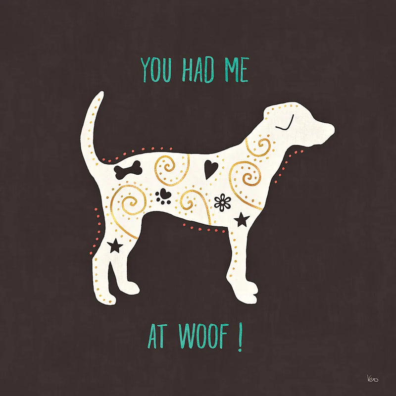 Otomi Dogs IV Dark by Veronique Charron. SKU 44036a. Archival Giclee Fine art print for wall decor.