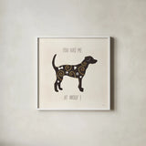 Otomi Dogs IV Neutral by Veronique Charron. Shown in a crisp white glass frame for a clean and minimalist style. Available as an archival giclee rolled canvas, fine art paper, or poster print. SKU 44048a.