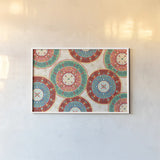 Otomi Dogs VI by Veronique Charron. shown as a paper print in a white frame. Available as a archival giclee rolled canvas, fine art paper, or poster print. SKU 44032i.
