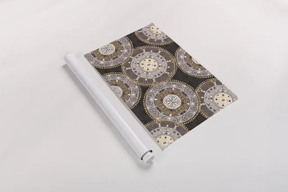 Otomi Dogs VI Dark Neutral by Veronique Charron. shown as a rolled paper print. Available as archival giclee rolled canvas, fine art paper, or poster print. SKU 44044i.