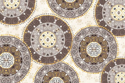 Otomi Dogs VI Neutral by Veronique Charron. SKU 44050i. Archival Giclee Fine art print for wall decor.