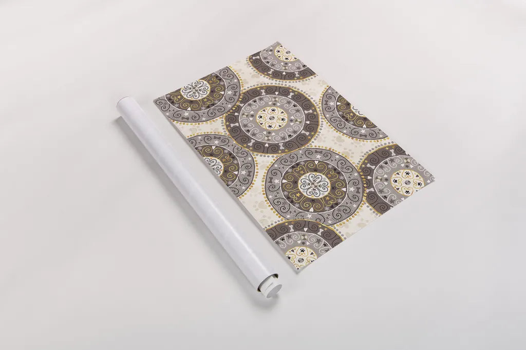 Otomi Dogs VI Neutral by Veronique Charron. shown as a rolled paper print. Available as archival giclee rolled canvas, fine art paper, or poster print. SKU 44050i.