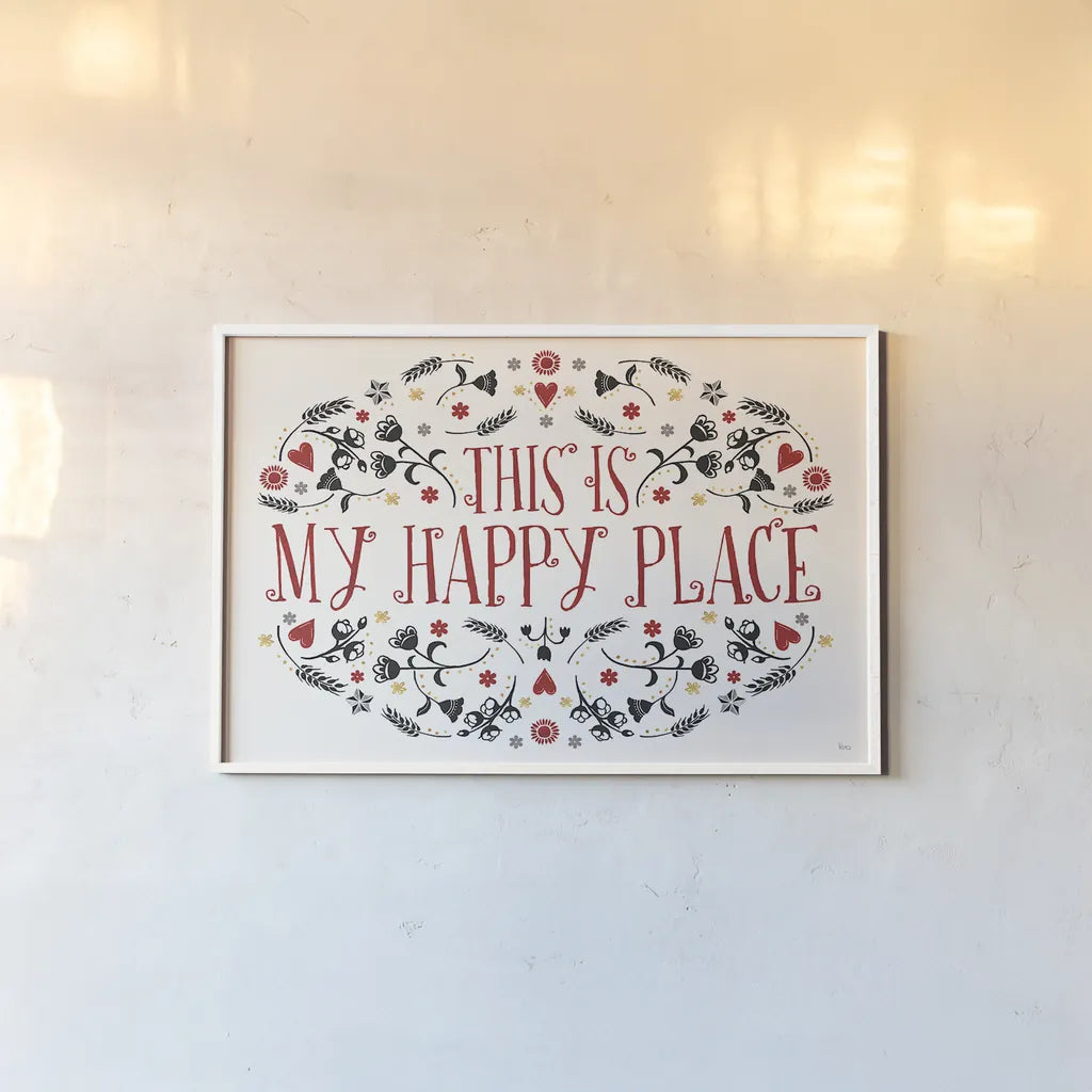 Otomi Farm I by Veronique Charron. shown as a paper print in a white frame. Available as a archival giclee rolled canvas, fine art paper, or poster print. SKU 42380i.