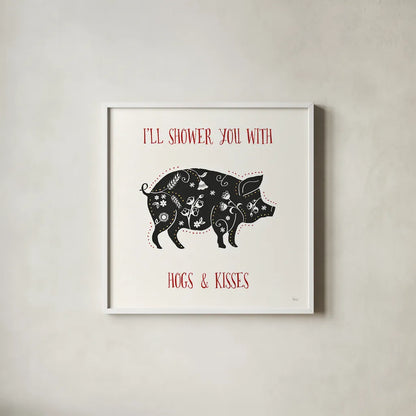 Otomi Farm II by Veronique Charron. Shown in a crisp white glass frame for a clean and minimalist style. Available as an archival giclee rolled canvas, fine art paper, or poster print. SKU 42381a.