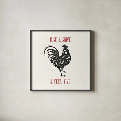 Otomi Farm IV by Veronique Charron. Shown in a sleek black glass frame for a contemporary gallery look. Available as an archival giclee rolled canvas, fine art paper, or poster print. SKU 42383a.