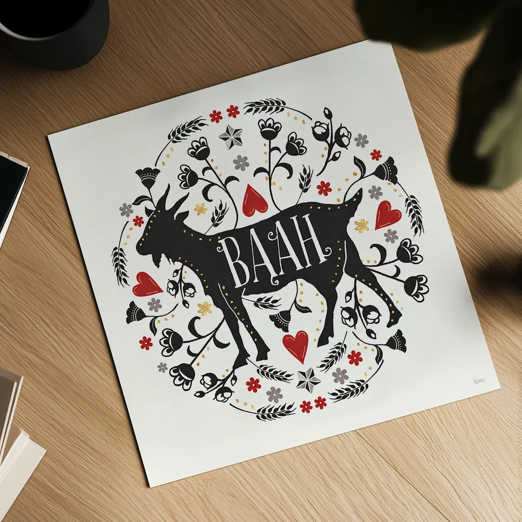 Otomi Farm IX by Veronique Charron. Shown as a detailed flat fine art print, highlighting archival giclee quality. Available as an archival giclee rolled canvas, fine art paper, or poster print. SKU 42388a.