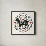 Otomi Farm IX by Veronique Charron. Shown in a sleek black glass frame for a contemporary gallery look. Available as an archival giclee rolled canvas, fine art paper, or poster print. SKU 42388a.