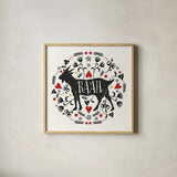 Otomi Farm IX by Veronique Charron. Shown in a natural wood glass frame for a timeless modern aesthetic. Available as an archival giclee rolled canvas, fine art paper, or poster print. SKU 42388a.