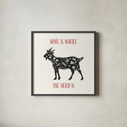 Otomi Farm V by Veronique Charron. Shown in a sleek black glass frame for a contemporary gallery look. Available as an archival giclee rolled canvas, fine art paper, or poster print. SKU 42384a.