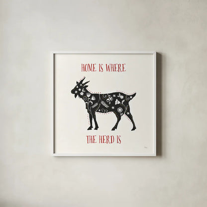 Otomi Farm V by Veronique Charron. Shown in a crisp white glass frame for a clean and minimalist style. Available as an archival giclee rolled canvas, fine art paper, or poster print. SKU 42384a.