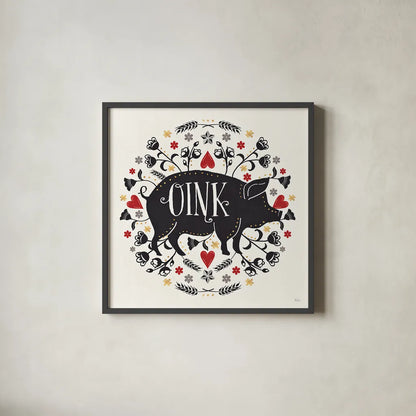 Otomi Farm VI by Veronique Charron. Shown in a sleek black glass frame for a contemporary gallery look. Available as an archival giclee rolled canvas, fine art paper, or poster print. SKU 42385a.