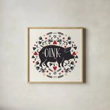 Otomi Farm VI by Veronique Charron. Shown in a natural wood glass frame for a timeless modern aesthetic. Available as an archival giclee rolled canvas, fine art paper, or poster print. SKU 42385a.