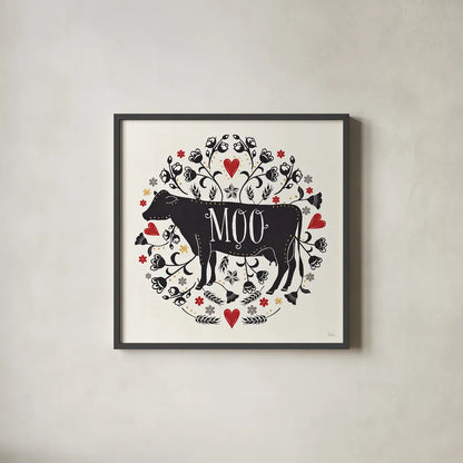 Otomi Farm VII by Veronique Charron. Shown in a sleek black glass frame for a contemporary gallery look. Available as an archival giclee rolled canvas, fine art paper, or poster print. SKU 42386a.