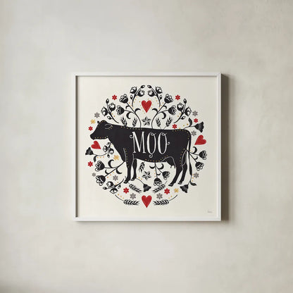 Otomi Farm VII by Veronique Charron. Shown in a crisp white glass frame for a clean and minimalist style. Available as an archival giclee rolled canvas, fine art paper, or poster print. SKU 42386a.