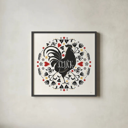 Otomi Farm VIII by Veronique Charron. Shown in a sleek black glass frame for a contemporary gallery look. Available as an archival giclee rolled canvas, fine art paper, or poster print. SKU 42387a.