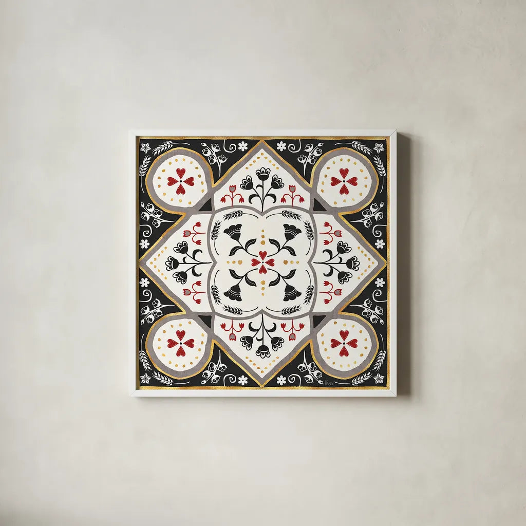 Otomi Farm XIII by Veronique Charron. Shown in a crisp white glass frame for a clean and minimalist style. Available as an archival giclee rolled canvas, fine art paper, or poster print. SKU 42392a.