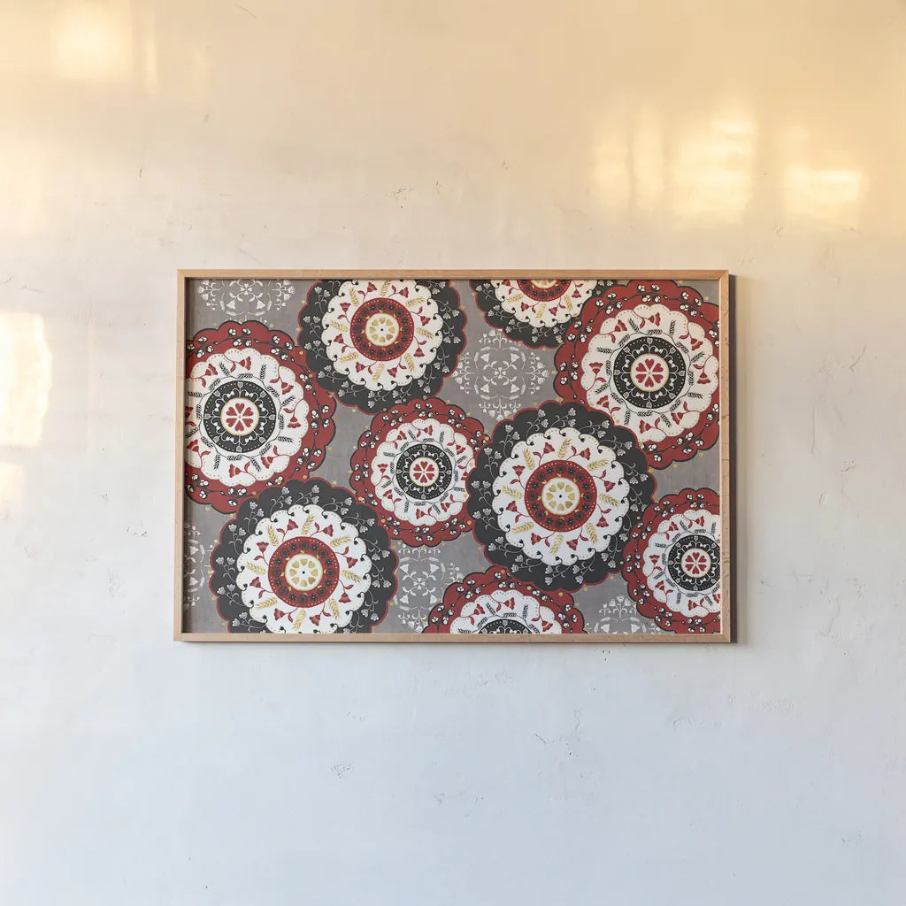 Otomi Farm XV by Veronique Charron. shown as a paper print in a natural frame. Available as a archival giclee rolled canvas, fine art paper, or poster print. SKU 42394i.