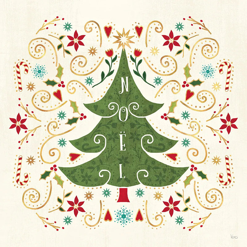 Otomi Holiday IX by Veronique Charron. SKU 45522a. Archival Giclee Fine art print for wall decor.