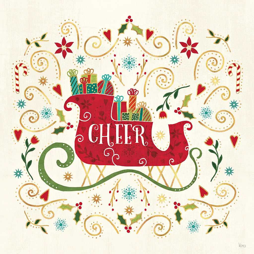 Otomi Holiday VI by Veronique Charron. SKU 45519a. Archival Giclee Fine art print for wall decor.