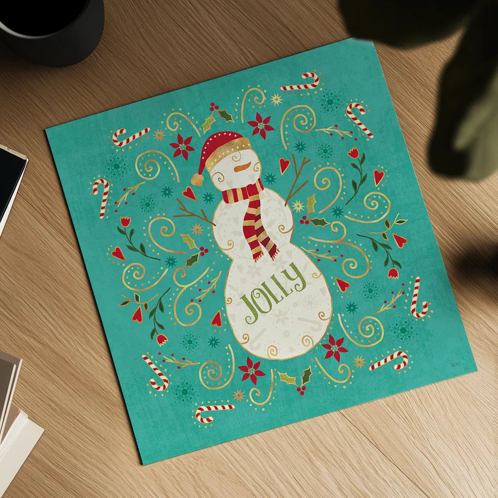 Otomi Holiday VII by Veronique Charron. Shown as a detailed flat fine art print, highlighting archival giclee quality. Available as an archival giclee rolled canvas, fine art paper, or poster print. SKU 45520a.