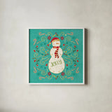 Otomi Holiday VII by Veronique Charron. Shown in a crisp white glass frame for a clean and minimalist style. Available as an archival giclee rolled canvas, fine art paper, or poster print. SKU 45520a.