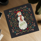 Otomi Holiday VII Black by Veronique Charron. Shown as a detailed flat fine art print, highlighting archival giclee quality. Available as an archival giclee rolled canvas, fine art paper, or poster print. SKU 45528a.