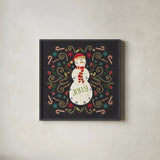 Otomi Holiday VII Black by Veronique Charron. Shown in a sleek black glass frame for a contemporary gallery look. Available as an archival giclee rolled canvas, fine art paper, or poster print. SKU 45528a.