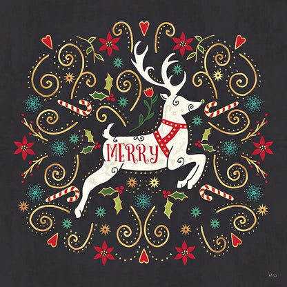 Otomi Holiday VIII Black by Veronique Charron. SKU 45529a. Archival Giclee Fine art print for wall decor.