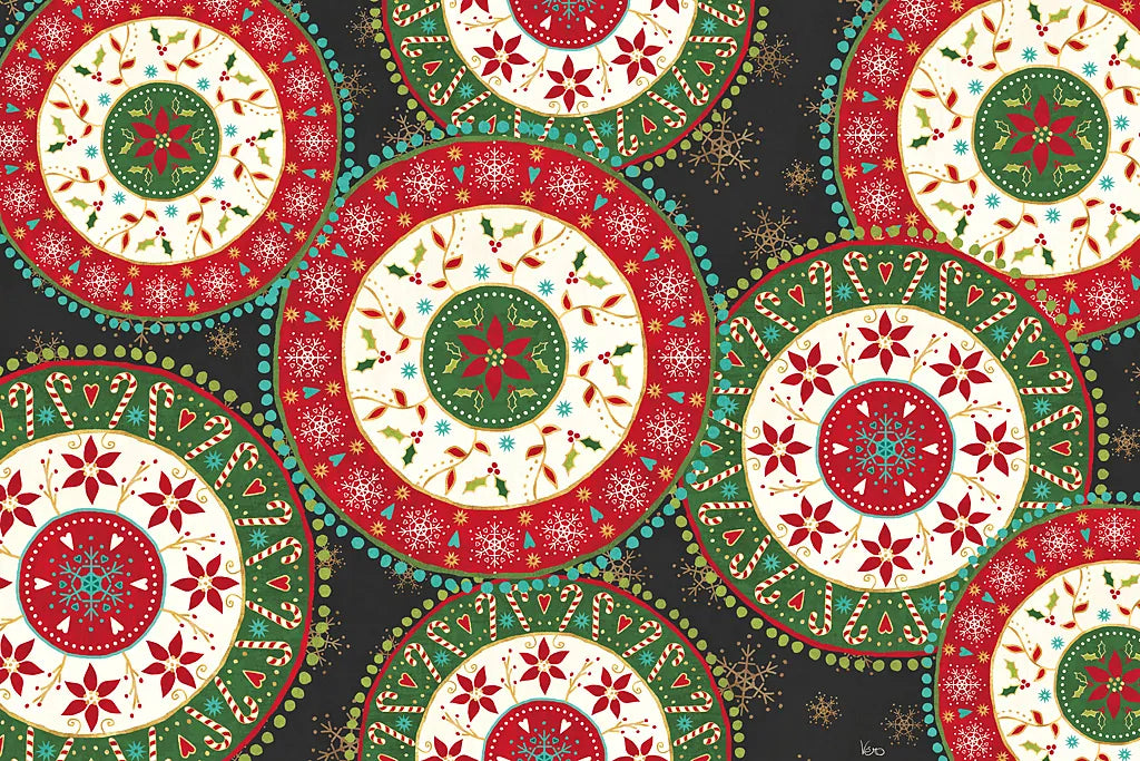 Otomi Holiday X Black by Veronique Charron. SKU 45531i. Archival Giclee Fine art print for wall decor.