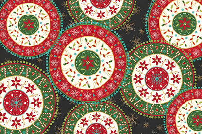 Otomi Holiday X Black by Veronique Charron. SKU 45531i. Archival Giclee Fine art print for wall decor.