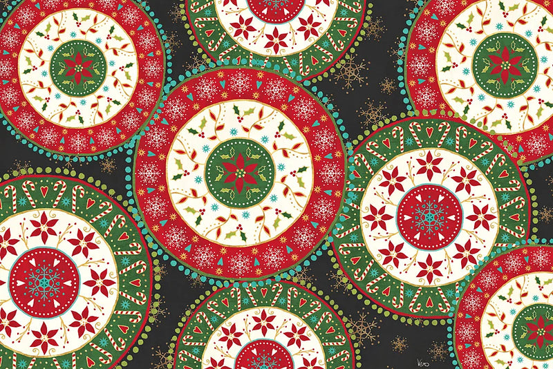 Otomi Holiday X Black by Veronique Charron. SKU 45531i. Archival Giclee Fine art print for wall decor.