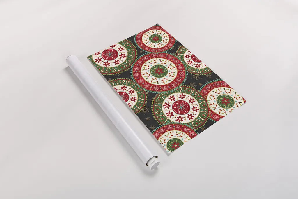 Otomi Holiday X Black by Veronique Charron. shown as a rolled paper print. Available as archival giclee rolled canvas, fine art paper, or poster print. SKU 45531i.