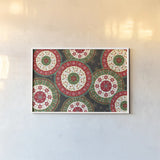 Otomi Holiday X Black by Veronique Charron. shown as a paper print in a white frame. Available as a archival giclee rolled canvas, fine art paper, or poster print. SKU 45531i.