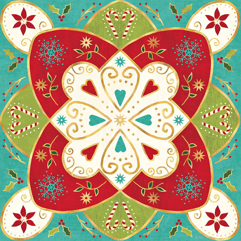 Otomi Holiday XI by Veronique Charron. SKU 45524a. Archival Giclee Fine art print for wall decor.
