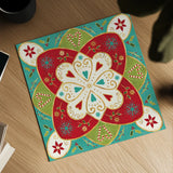 Otomi Holiday XI by Veronique Charron. Shown as a detailed flat fine art print, highlighting archival giclee quality. Available as an archival giclee rolled canvas, fine art paper, or poster print. SKU 45524a.