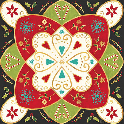 Otomi Holiday XI Black by Veronique Charron. SKU 45532a. Archival Giclee Fine art print for wall decor.