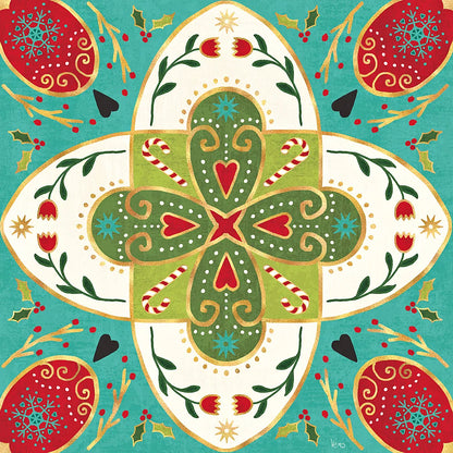 Otomi Holiday XII by Veronique Charron. SKU 45525a. Archival Giclee Fine art print for wall decor.