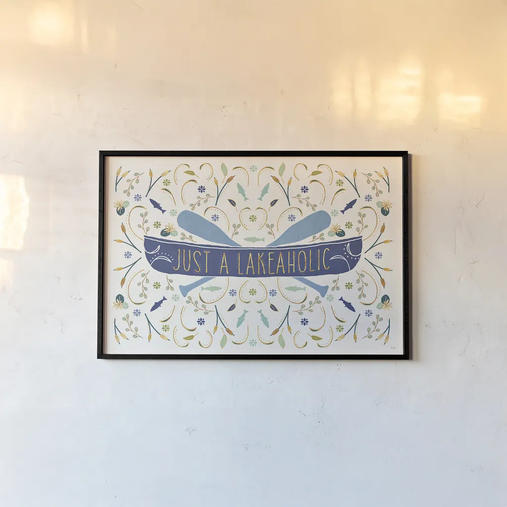 Otomi Lake I by Veronique Charron. shown as a paper print in a black flame. Available as a archival giclee rolled canvas, fine art paper, or poster print. SKU 46437i.