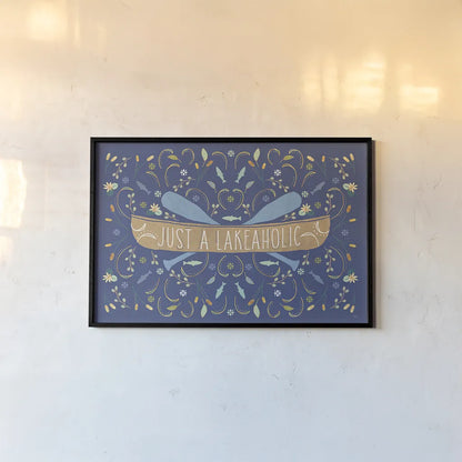 Otomi Lake I Dark by Veronique Charron. shown as a paper print in a black flame. Available as a archival giclee rolled canvas, fine art paper, or poster print. SKU 46448i.