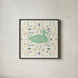 Otomi Lake II by Veronique Charron. Shown in a sleek black glass frame for a contemporary gallery look. Available as an archival giclee rolled canvas, fine art paper, or poster print. SKU 46438a.