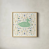 Otomi Lake II by Veronique Charron. Shown in a natural wood glass frame for a timeless modern aesthetic. Available as an archival giclee rolled canvas, fine art paper, or poster print. SKU 46438a.