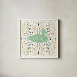 Otomi Lake II by Veronique Charron. Shown in a crisp white glass frame for a clean and minimalist style. Available as an archival giclee rolled canvas, fine art paper, or poster print. SKU 46438a.