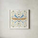 Otomi Lake III by Veronique Charron. Shown in a crisp white glass frame for a clean and minimalist style. Available as an archival giclee rolled canvas, fine art paper, or poster print. SKU 46439a.