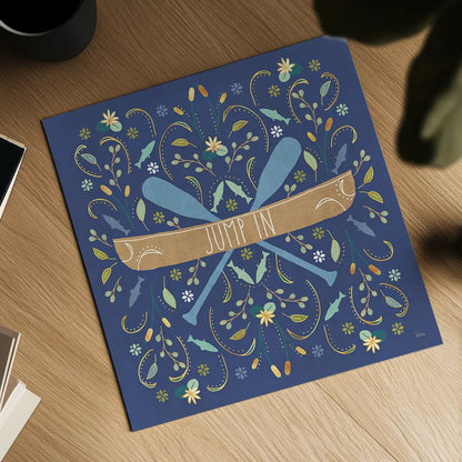 Otomi Lake III Dark by Veronique Charron. Shown as a detailed flat fine art print, highlighting archival giclee quality. Available as an archival giclee rolled canvas, fine art paper, or poster print. SKU 46450a.